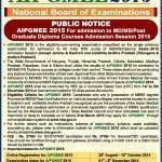 AIPGMEE 2015 All India Exams From 1st to 6th December 2014. Online Registration from 29th August to 10th October 2014